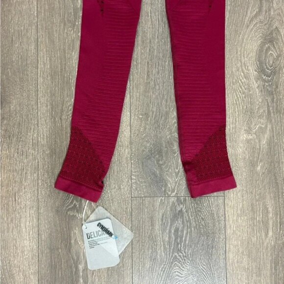 Gymshark Seamless Energy High Waisted Leggings Beet Red Full Length Size XS - Picture 12 of 16